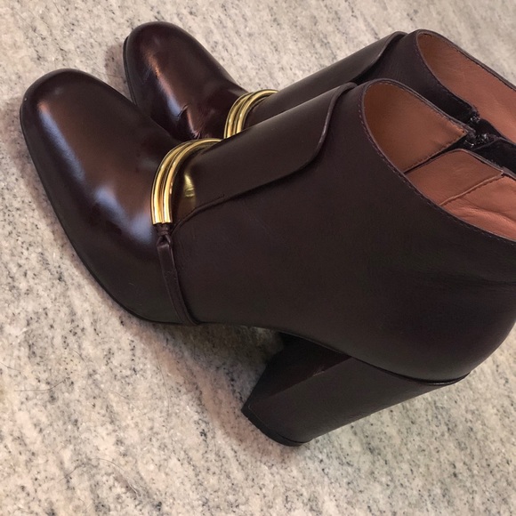 Burgundy Genuine Leather Boots Luxury size 8 - Picture 2 of 4